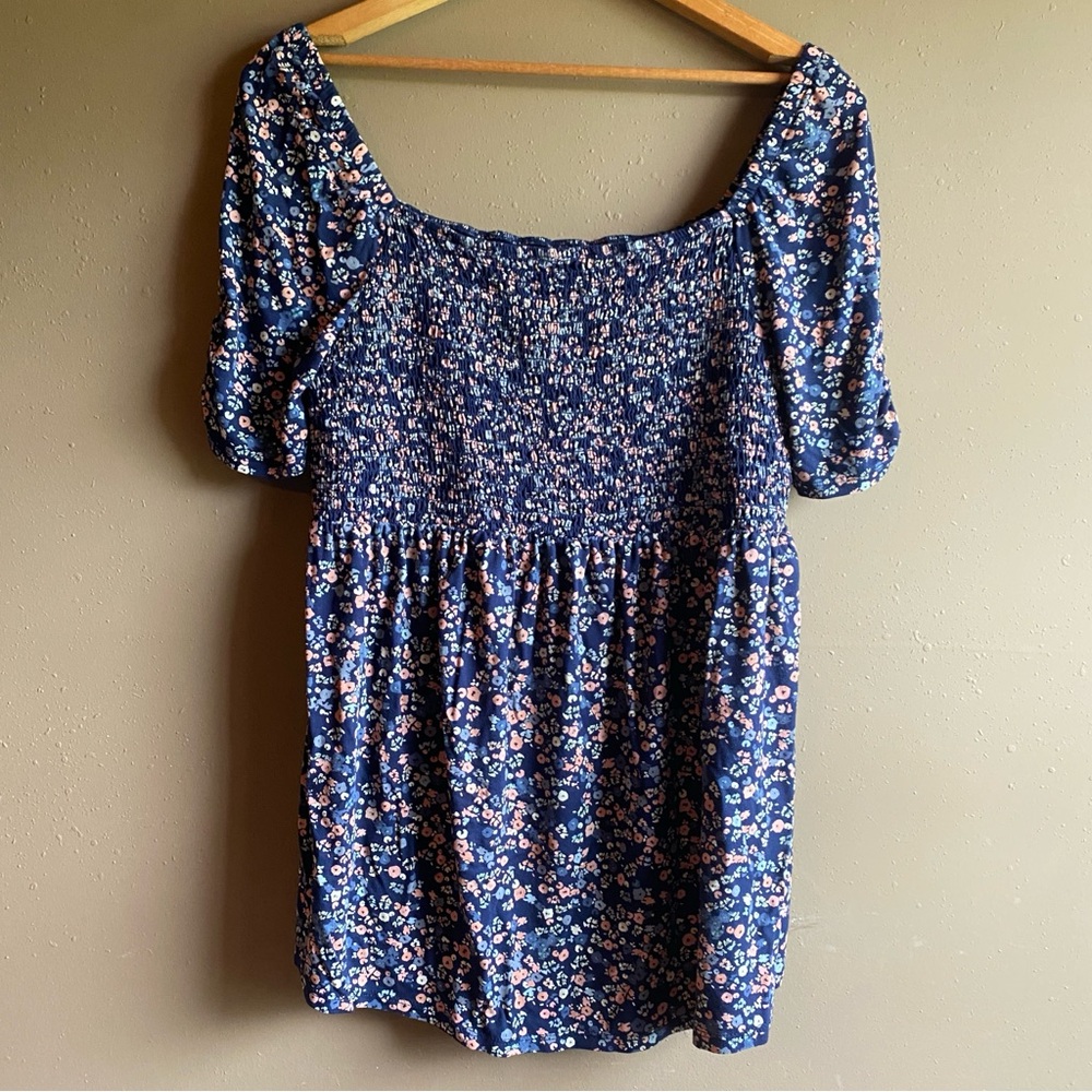 Isabel Maternity by Isabel & Ingrid Floral Print Women’s Large Navy Blue Pink LG